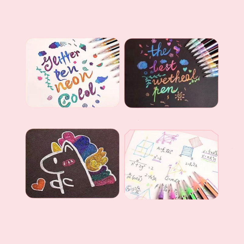 Set 12/100 Ruột Bút gel Kim Tuyến Nhiều Màu Sắc