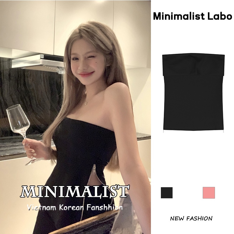 Minimalist Labo Áo Dệt Kim Trễ Vai Dáng Ôm Thời Trang Mùa Hè Quyến Rũ Cho Nữ
