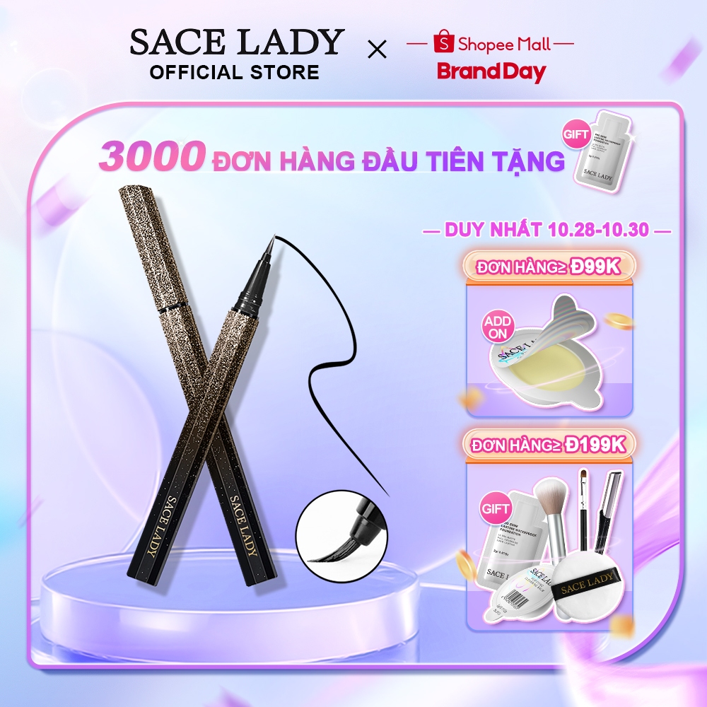 Bút kẻ mắt SACE LADY dạng lỏng lâu trôi không thấm nước trang điểm mắt 1.2ml