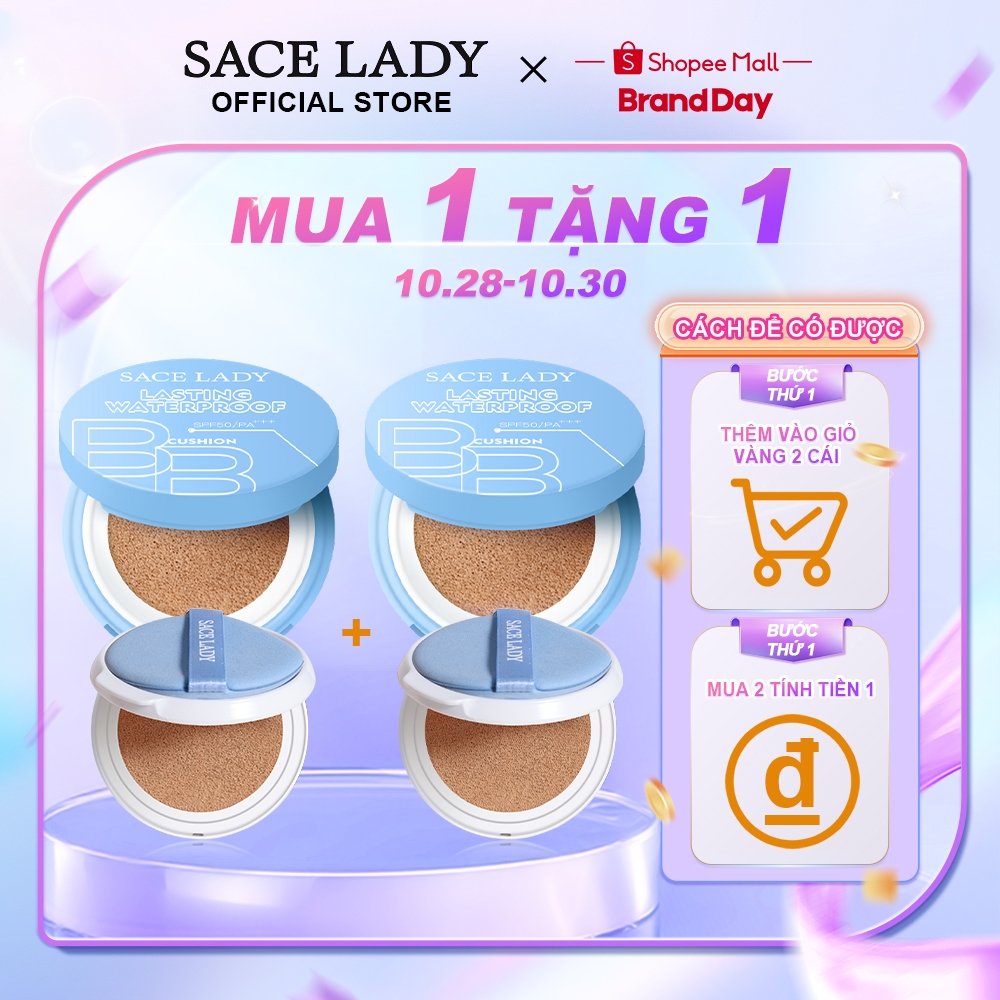 BB Cushion SACE LADY lâu trôi chống thấm nước trang điểm mặt SPF50/PA+++