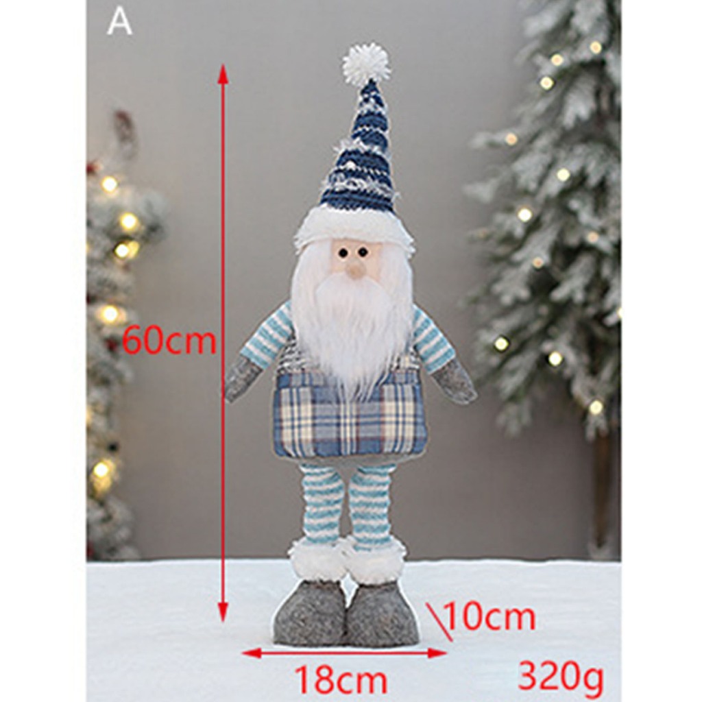 Búp Bê Vải Giáng Sinh Có Thể Thu Vào Màu Xanh Dương Hình Ông Già Noel / Người Tuyết / Nai Sừng Tấm Trang Trí