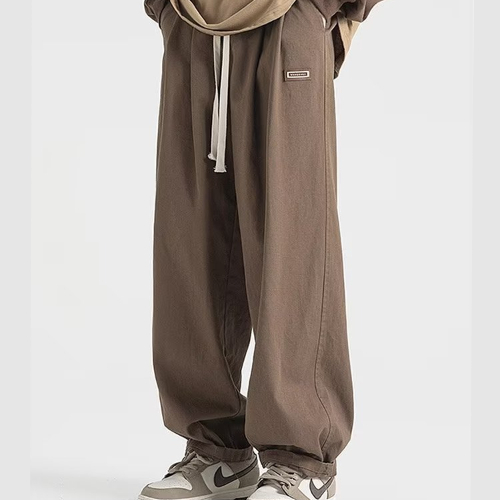 Quần Dài Ống Suông Rộng Màu Trơn Đơn Giản Thời Trang Cho Nam