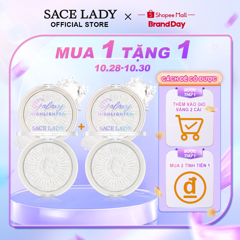 Phấn bắt sáng SACE LADY mỏng nhẹ tạo hiệu ứng 3D lên màu chuẩn trang điểm cho mặt