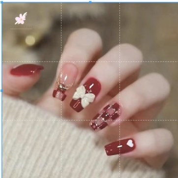 Set 24 Móng Tay Giả Họa Tiết Bò Sữa Trắng Đen