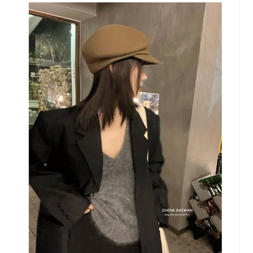 Mũ beret Nhỏ Bằng Len Nguyên Chất Phong Cách Nhật Bản Thời Trang Thu Đông Cho Nữ