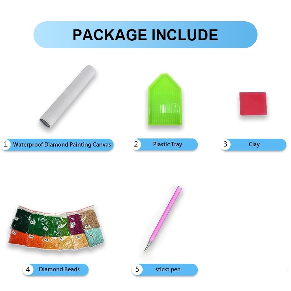 DOBUR | Bộ Tranh Đính Đá Tự Làm Họa Tiết Độc Đáo | Tranh Vải Bạt Treo Tường Trang Trí Giáng Sinh Hình Tròn 5d diy Có Số