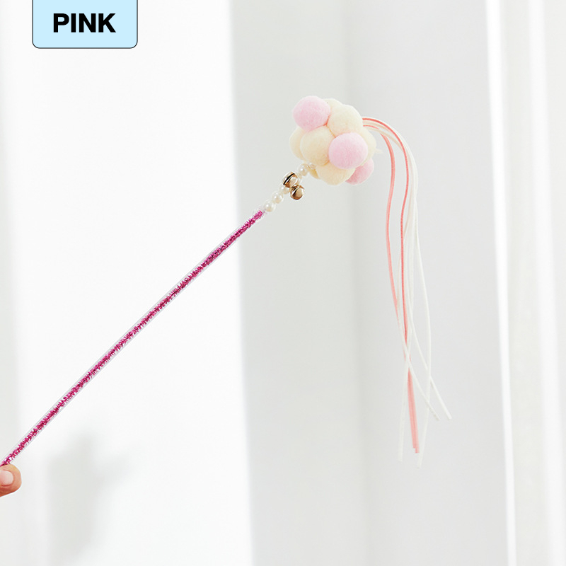 DORRIKEY Gậy Dính Mèo Bằng Gỗ Gắn Chuông Dễ Thương hhmps0014