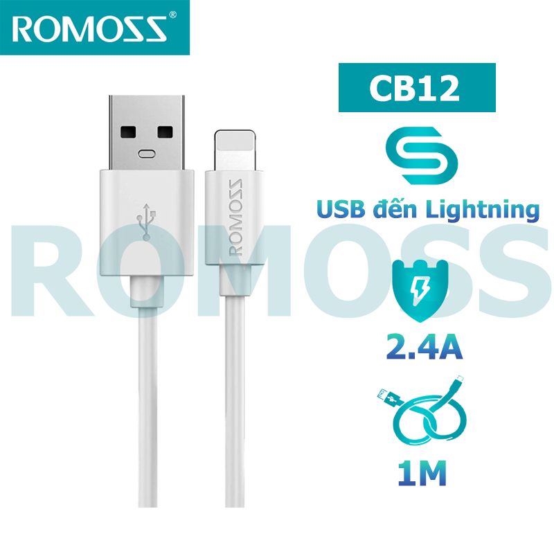 Cáp sạc nhanh ROMOSS CB12 1m 2.4a 8 pin