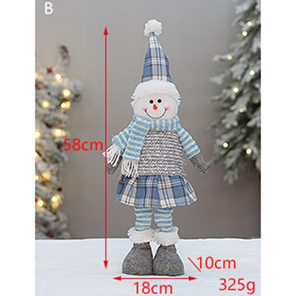 Búp Bê Vải Giáng Sinh Có Thể Thu Vào Màu Xanh Dương Hình Ông Già Noel / Người Tuyết / Nai Sừng Tấm Trang Trí