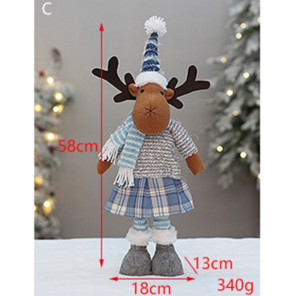 Búp Bê Vải Giáng Sinh Có Thể Thu Vào Màu Xanh Dương Hình Ông Già Noel / Người Tuyết / Nai Sừng Tấm Trang Trí