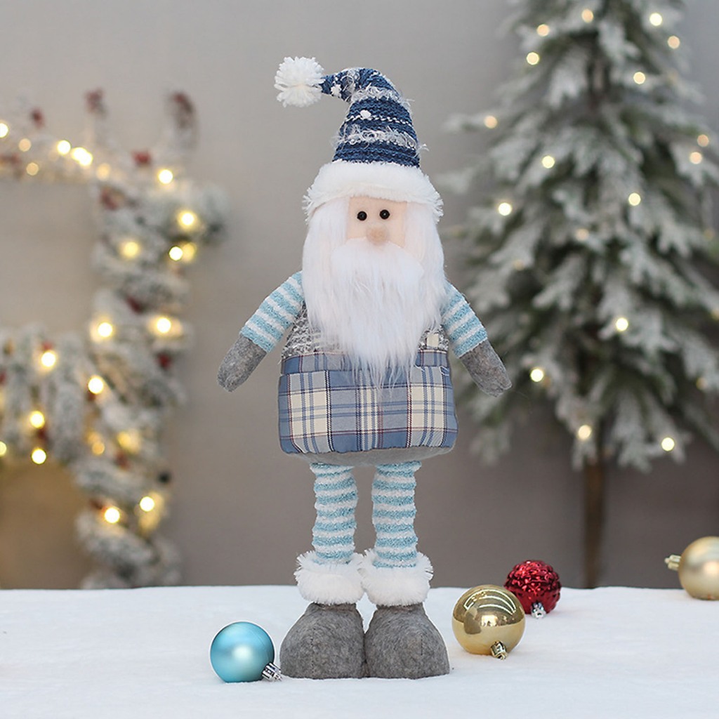Búp Bê Vải Giáng Sinh Có Thể Thu Vào Màu Xanh Dương Hình Ông Già Noel / Người Tuyết / Nai Sừng Tấm Trang Trí