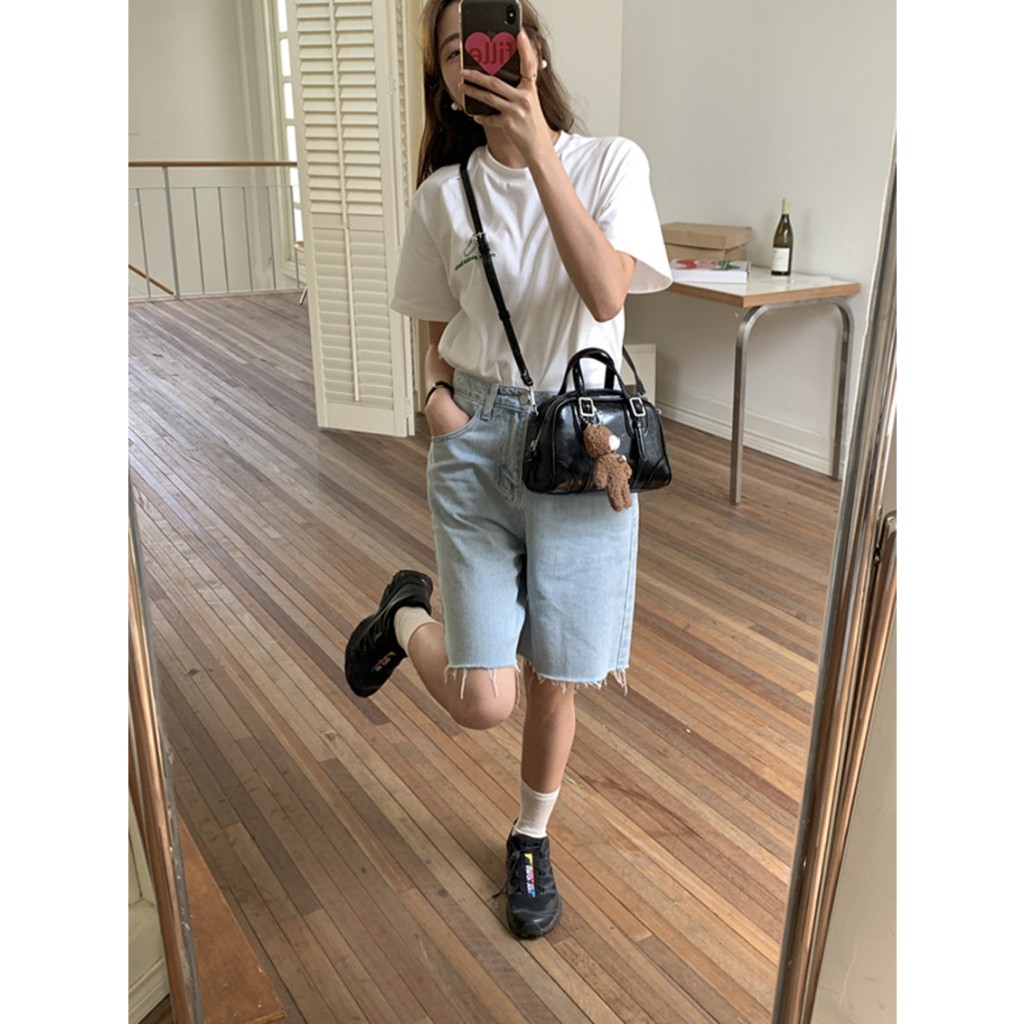 Túi Xách Đeo Chéo Màu Đen Phong Cách retro Hàn Quốc Cho Nữ