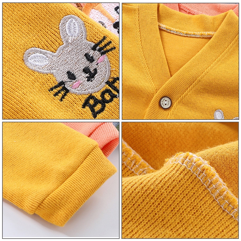 Áo Khoác cotton Dệt Kim Dài Tay Mềm Mại Thoải Mái Cho Bé Trai Và Bé Gái