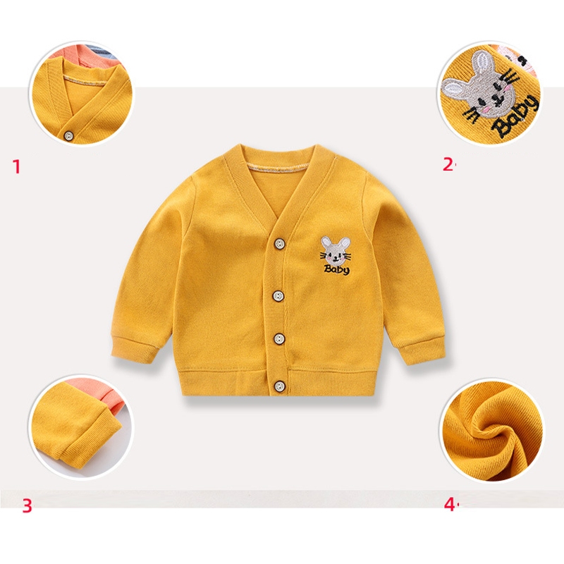 Áo Khoác cotton Dệt Kim Dài Tay Mềm Mại Thoải Mái Cho Bé Trai Và Bé Gái