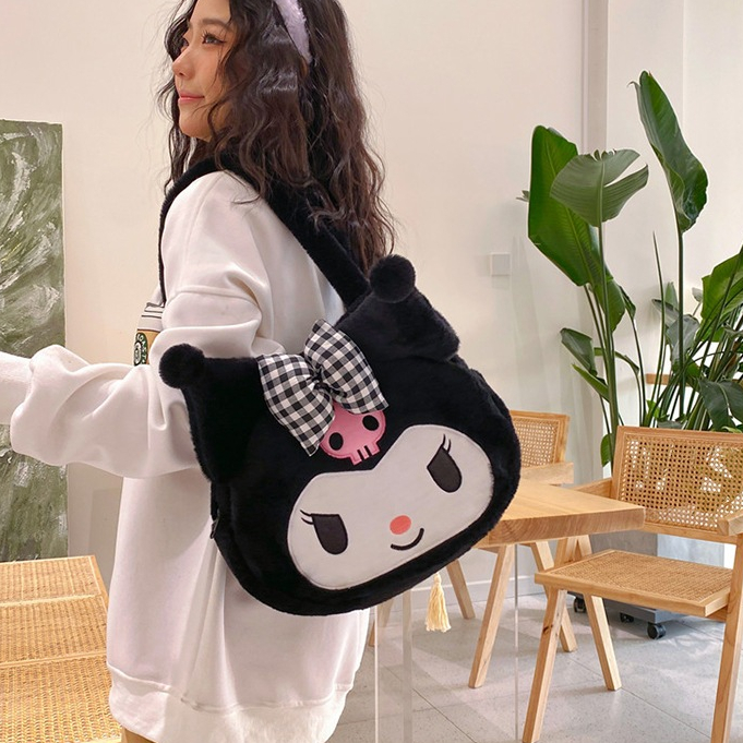 Hoạt Hình Túi Đeo Vai Hình kuromi Nhồi Bông Cỡ Lớn Dễ Thương Cho Bé Gái