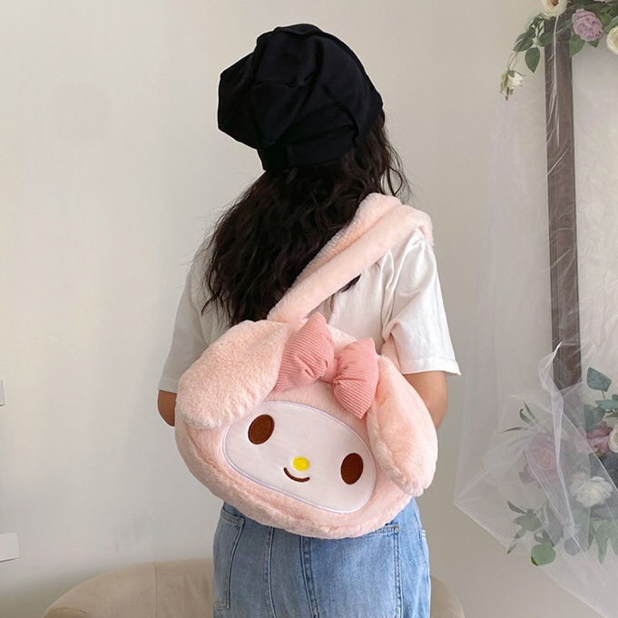 Hoạt Hình Túi Đeo Vai Hình kuromi Nhồi Bông Cỡ Lớn Dễ Thương Cho Bé Gái