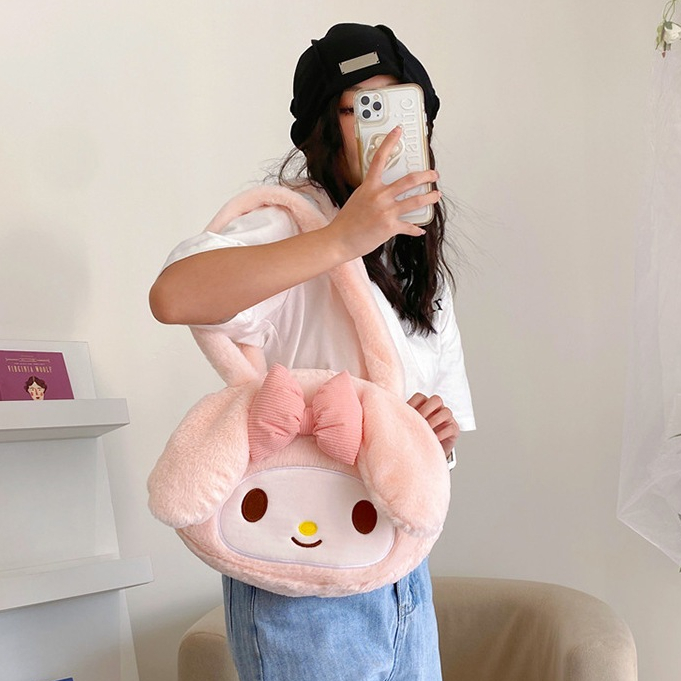 Hoạt Hình Túi Đeo Vai Hình kuromi Nhồi Bông Cỡ Lớn Dễ Thương Cho Bé Gái