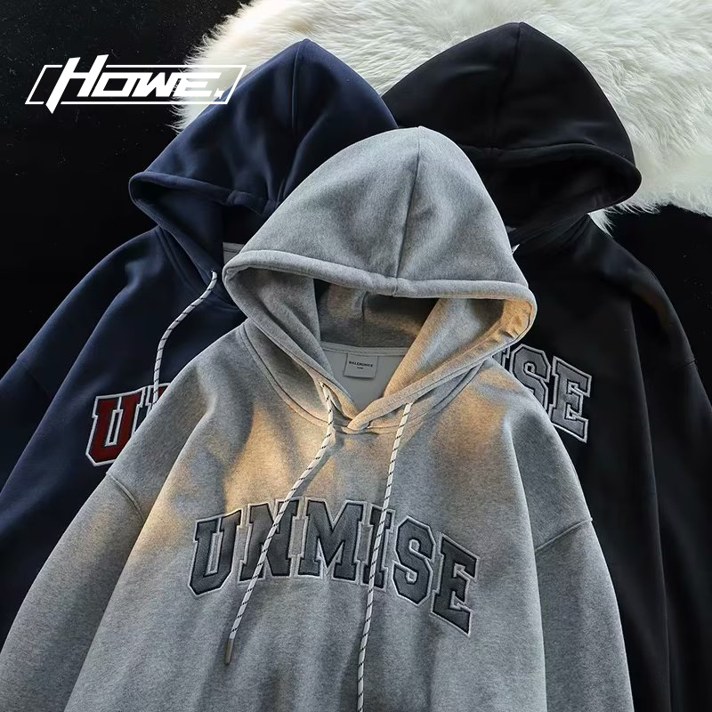 Áo Hoodie Dáng Rộng In Chữ Phong Cách Đường Phố hong kong Thời Trang Xuân Thu 2024 Mới Cho Nam