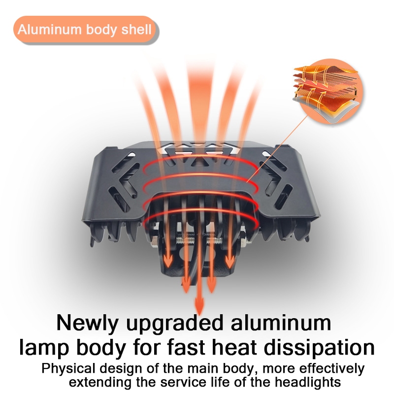 Đèn LED mới Xe máy ba mắt Xe điện sửa đổi đèn pha Đèn pha bên ngoài