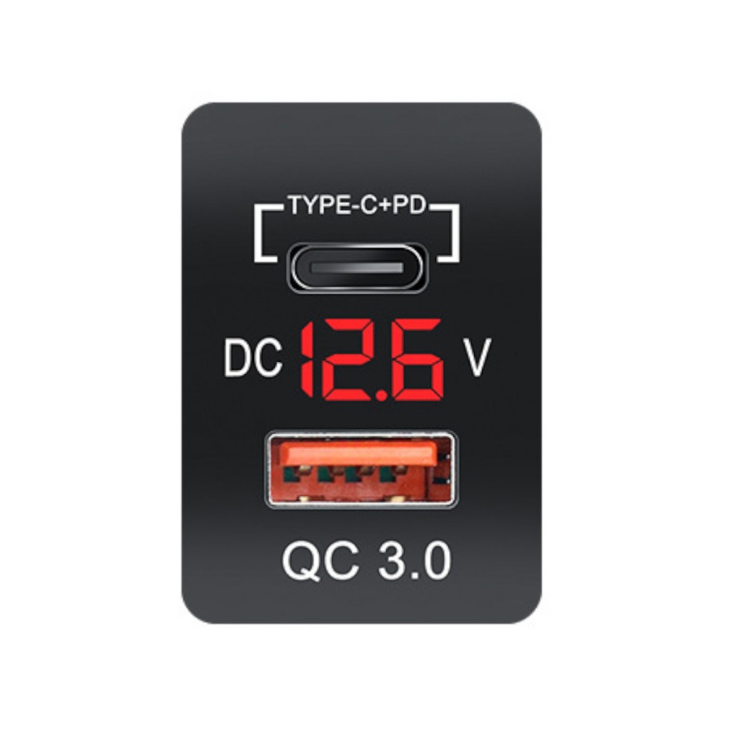 Tẩu Sạc Nhanh QC3.0 USB PD Type-C 25x37mm Cho Xe Hơi Honda Civic City HR-V Fit CR-V Odyssey