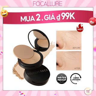 Phấn nén trang điểm FOCALLURE gồm 3 màu tùy chọn kèm bông trang điểm 70g/1 hộp Phấn trang điểm