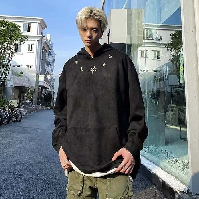 Áo Boy Phố Mới Áo Hoodie Màu Trơn Phong Cách Đường Phố Mỹ Cá Tính Áo Đôi Nam Nữ Hoodie Trơn