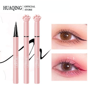 Bút kẻ mắt HUAQING chống thấm nước chống mồ hôi lâu phai thiết kế vỏ bút hình chân mèo dễ thương