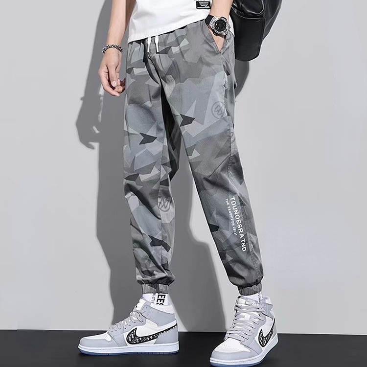 Mới Quần Legging Thể Thao Rút Dây Dáng Rộng Phong Cách harlan camo ins Đa Năng Cho Nam