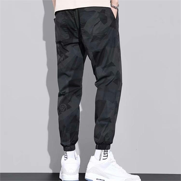 Mới Quần Legging Thể Thao Rút Dây Dáng Rộng Phong Cách harlan camo ins Đa Năng Cho Nam