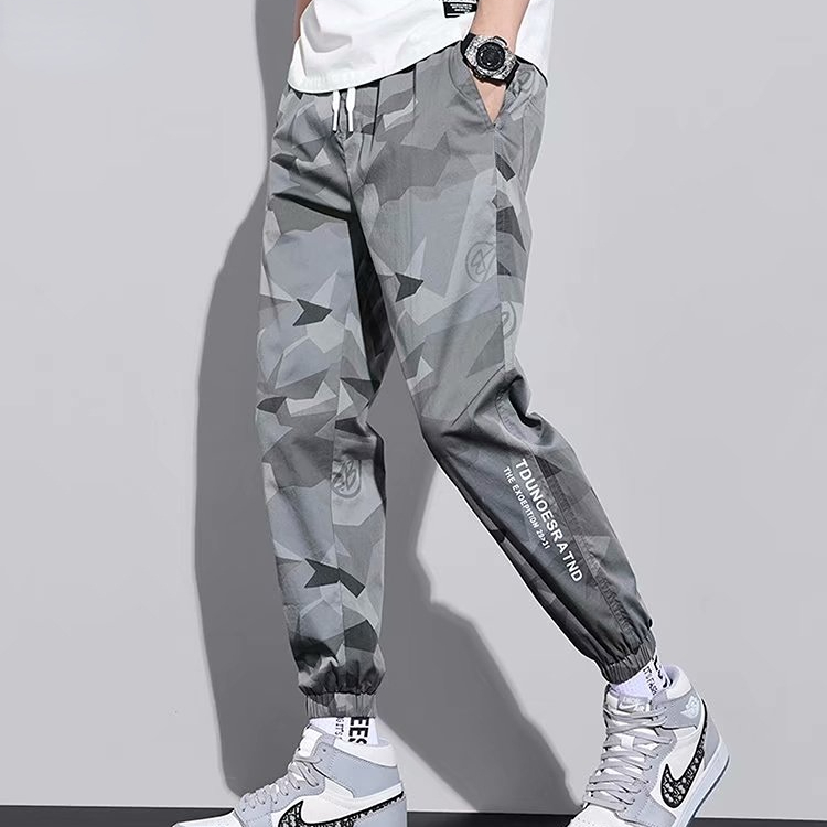 Mới Quần Legging Thể Thao Rút Dây Dáng Rộng Phong Cách harlan camo ins Đa Năng Cho Nam
