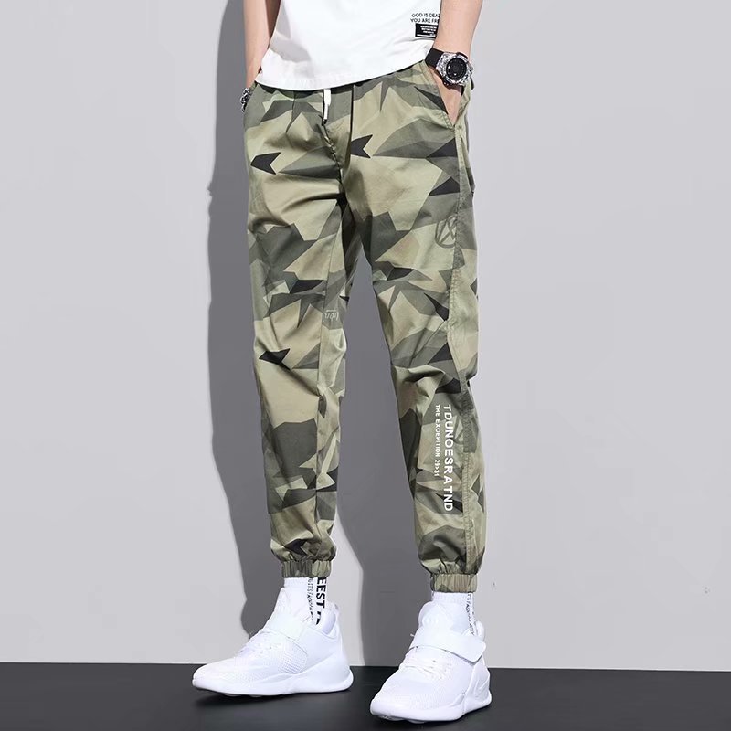 Mới Quần Legging Thể Thao Rút Dây Dáng Rộng Phong Cách harlan camo ins Đa Năng Cho Nam