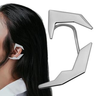 Khuyên Tai Kẹp Vành Tai y2k Màu Sắc Bạc Phong Cách punk hip hop unisex