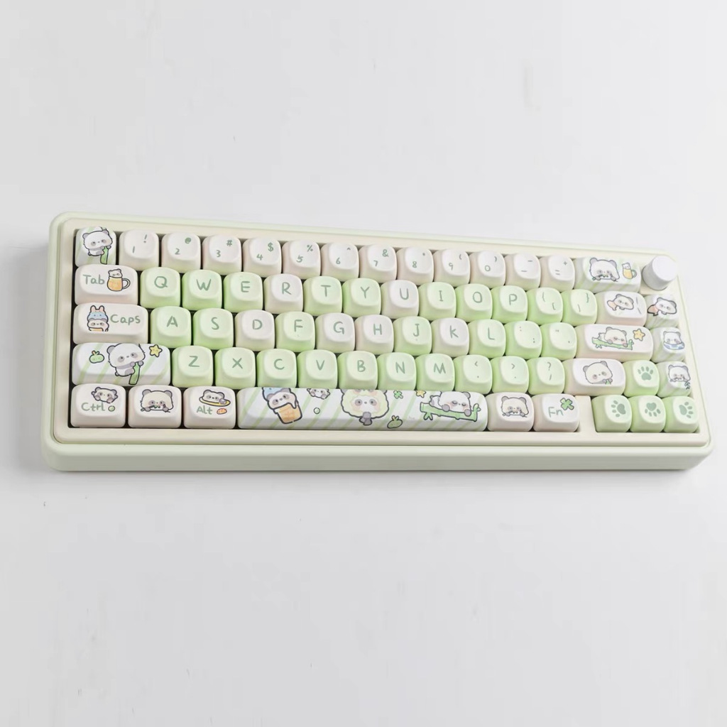 140 Phím Gấu xanh Keycaps MOA Chiều Cao PBT Chất liệu thăng hoa nhiệt cá nhân tùy dương bàn phím cơ khí Keycaps Áp dụng 61/68/75/84/87/104/108