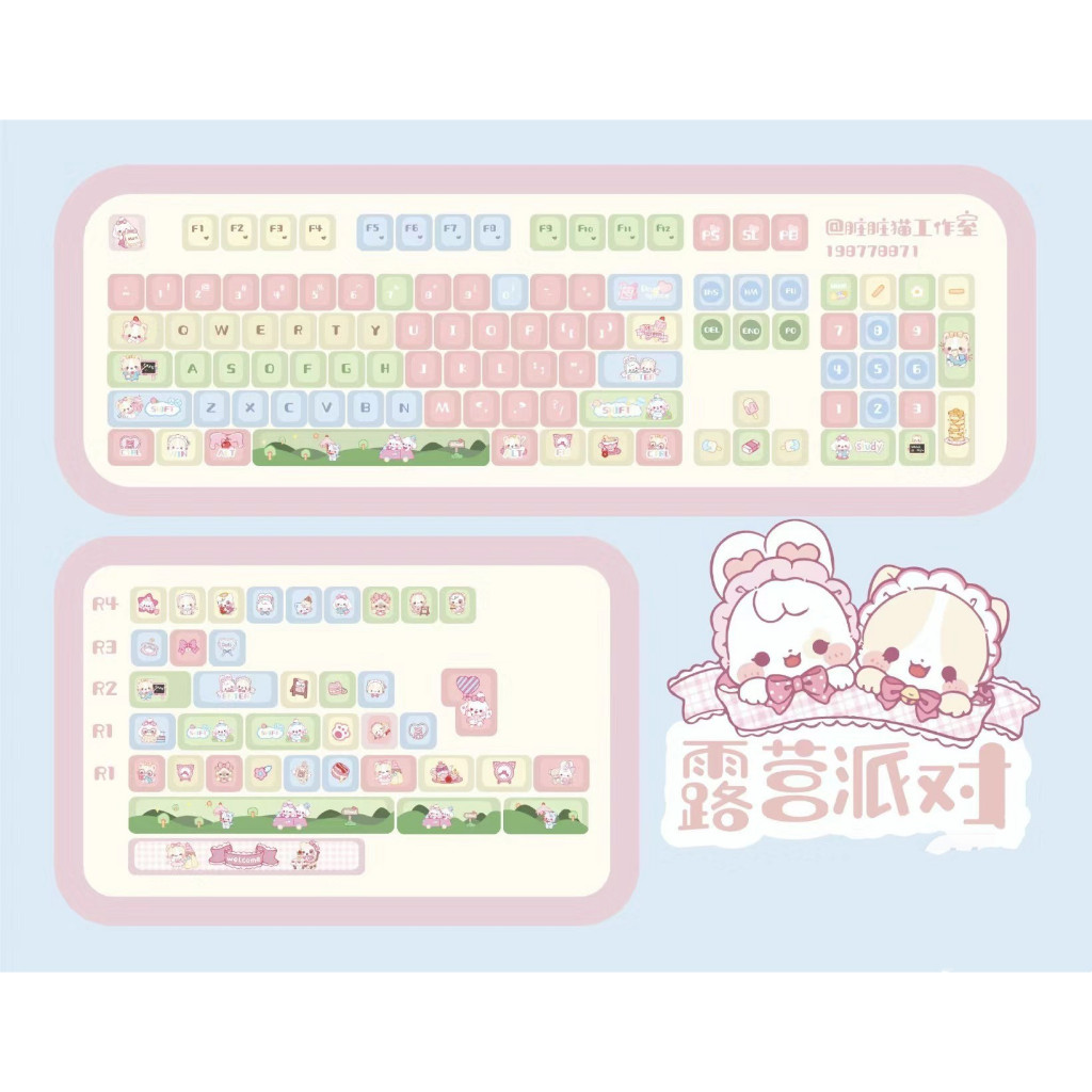 140 Phím Dã ngoại Keycaps Cherry/FOA Chiều Cao PBT Chất liệu Năm mặt thăng hoa nhiệt cá nhân tùy dương bàn phím cơ khí Keycaps Áp dụng 61/68/75/84/87/104/108