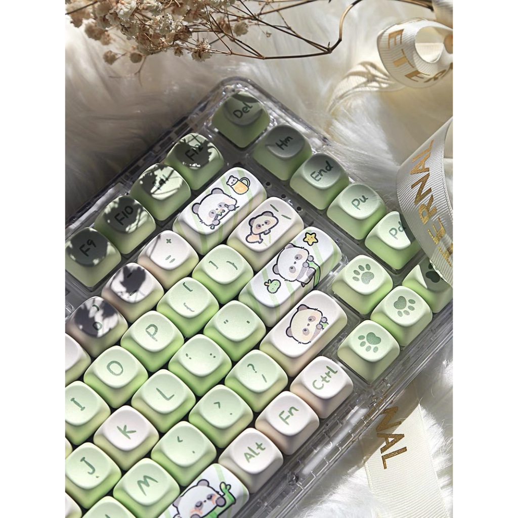 140 Phím Gấu xanh Keycaps MOA Chiều Cao PBT Chất liệu thăng hoa nhiệt cá nhân tùy dương bàn phím cơ khí Keycaps Áp dụng 61/68/75/84/87/104/108