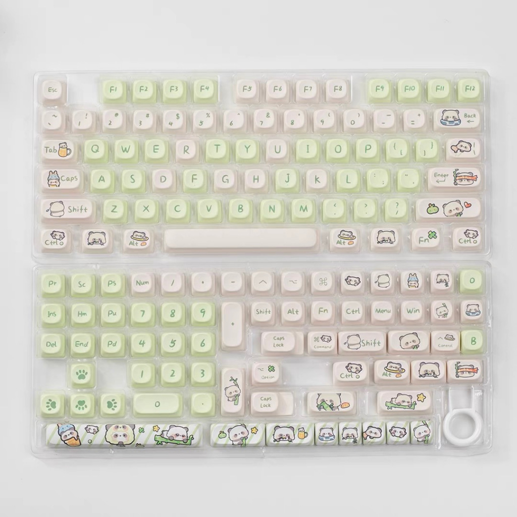 140 Phím Gấu xanh Keycaps MOA Chiều Cao PBT Chất liệu thăng hoa nhiệt cá nhân tùy dương bàn phím cơ khí Keycaps Áp dụng 61/68/75/84/87/104/108