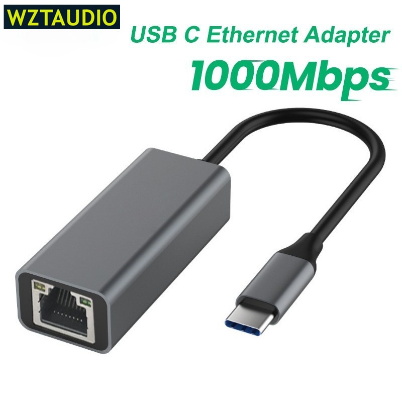Bộ Chuyển Đổi usb c Sang ethernet 100 / 1000mbps type c Sang rj45 gigabit lan Cho macbook laptop