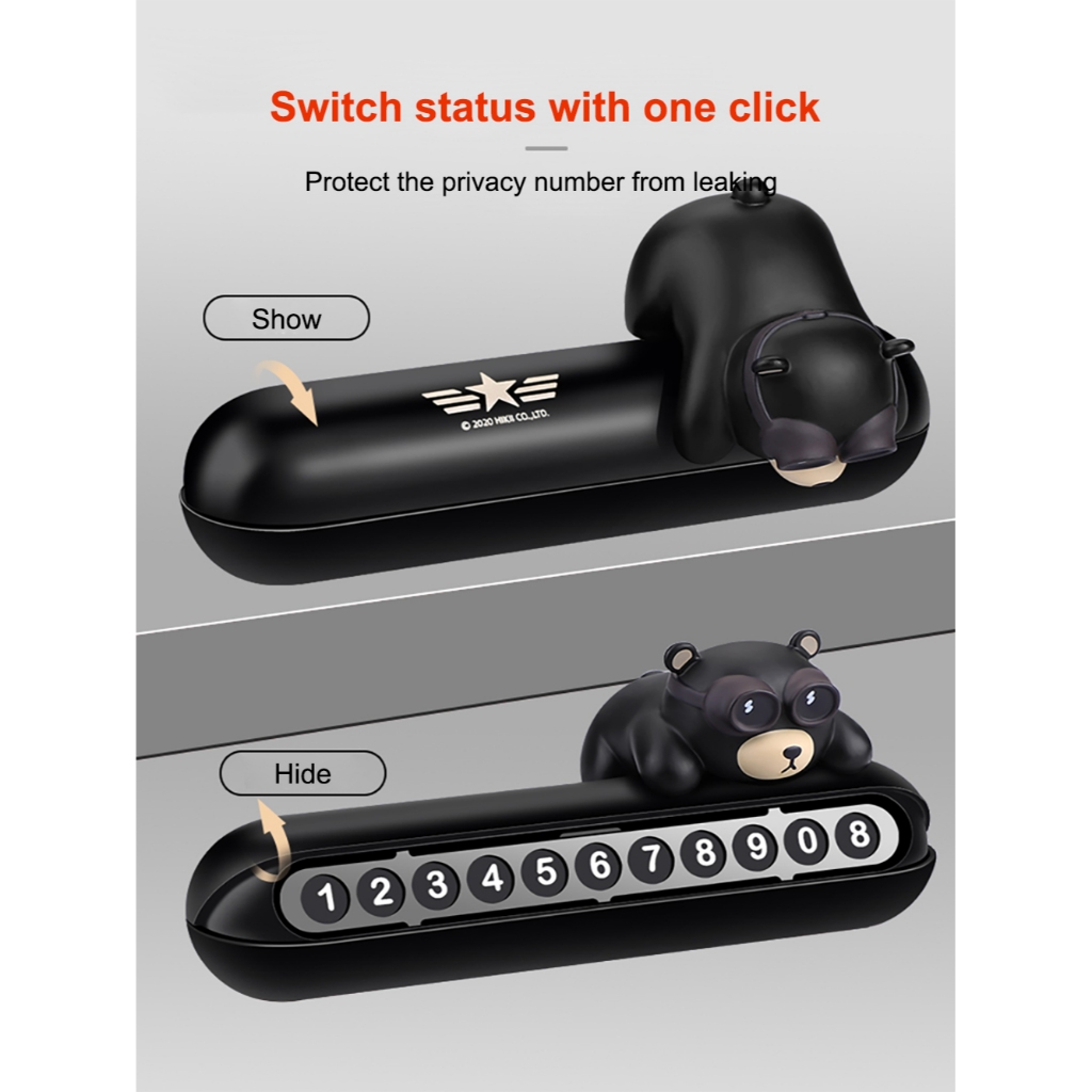 Bảng số điện thoại PECHAM đỗ xe tạm thời hình gấu harco dễ thương