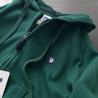 Áo Khoác Hoodie cotton Phối Khóa Kéo Thời Trang Cho Bé Trai 3-10 Tuổi
