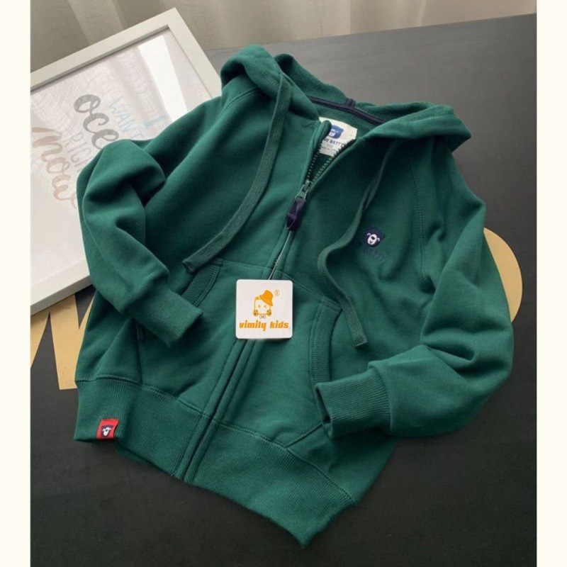 Áo Khoác Hoodie cotton Phối Khóa Kéo Thời Trang Cho Bé Trai 3-10 Tuổi