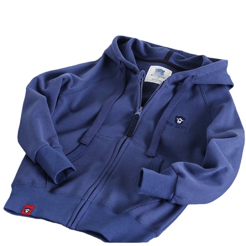 Áo Khoác Hoodie cotton Phối Khóa Kéo Thời Trang Cho Bé Trai 3-10 Tuổi