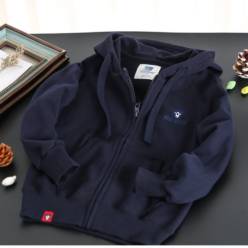 Áo Khoác Hoodie cotton Phối Khóa Kéo Thời Trang Cho Bé Trai 3-10 Tuổi