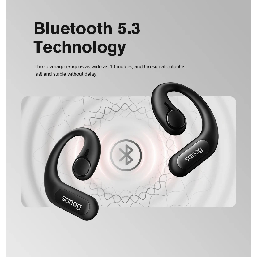 Sanag Tai Nghe Thể Thao z63s bluetooth 5.3 Móc Vành Tai Có Thể Xoay Vòng Chống Thấm Nước ipx7