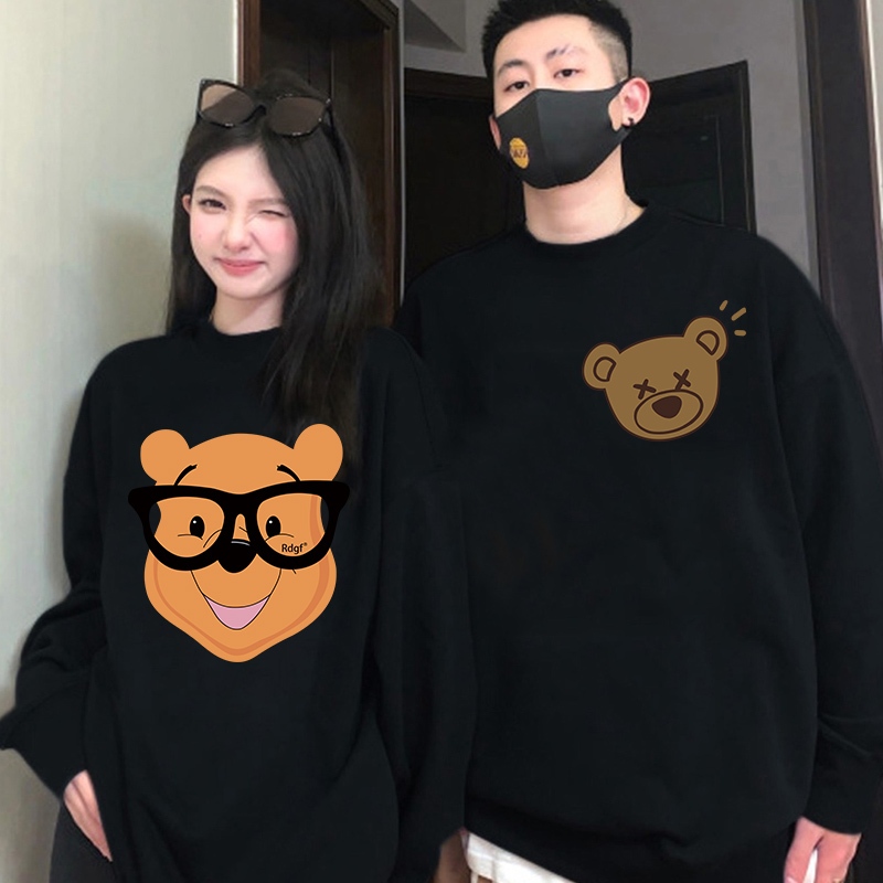 Ihkke Áo sweatshirt Tay Dài In Hình Thời Trang Hàn Quốc Dành Cho Cặp Đôi