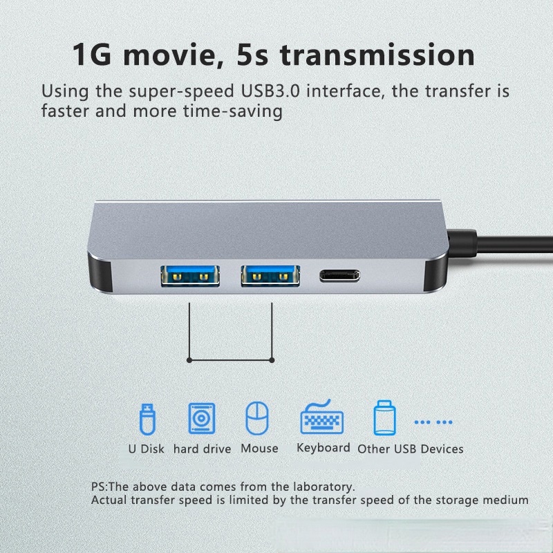 Bô chia usb c hub 4k hdmi usb 3.0 87w pd cho macbook pro / air thunderbolt 3 nintendo switch type c 3.0