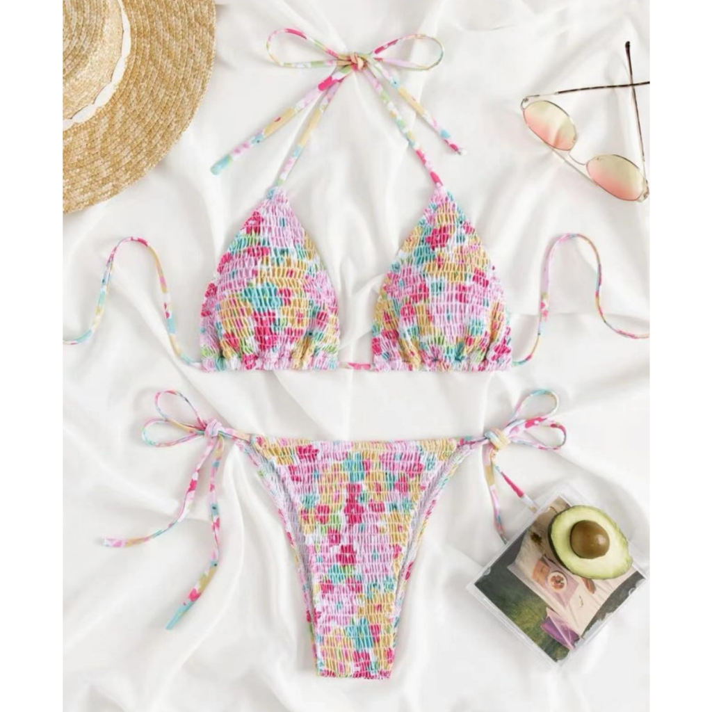 Thời Trang bikini Hai Dây Họa Tiết Hoa
