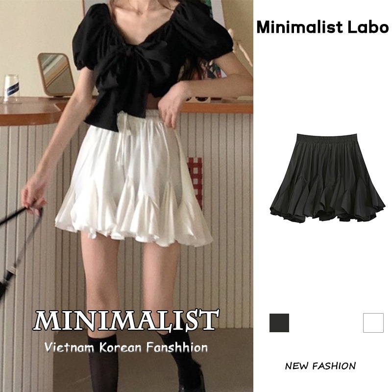 Minimalist Labo Váy Ngắn Lưng Cao Theo Phong Cách Hàn Quốc Dễ Phối Đồ