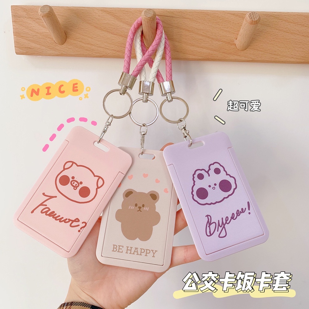 Bao để thẻngân hàng/ thẻ xe bus đa năng bằng pu họa tiết dễ thương