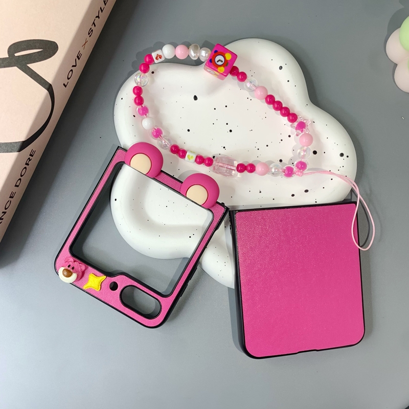 Ốp bảo vệ Samsung Z Flip 5 tai gấu siêu xinh và dây đeo đồng hồ siêu xinh  Z Flip5/ ZFlip 5