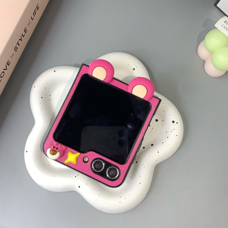 Ốp bảo vệ Samsung Z Flip 5 tai gấu siêu xinh và dây đeo đồng hồ siêu xinh  Z Flip5/ ZFlip 5